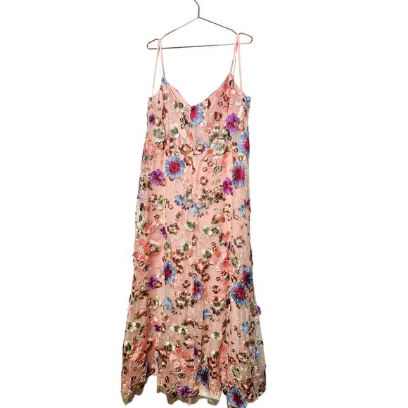 NWT MAC DUGGAL 68531 Pink Embroidered Floral V-Neck Fit Flare Evening Gown 20W - Picture 5 of 16